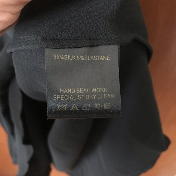 NWT Jasmine Di Milo Fluorine Black Silk Georgette Sequined Dress, Size 2 - Picture 13 of 13